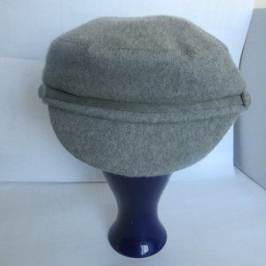 Eugenia Kim cashmere felt cap. Grey. Slips on. 100% Cashmere. Made in USA